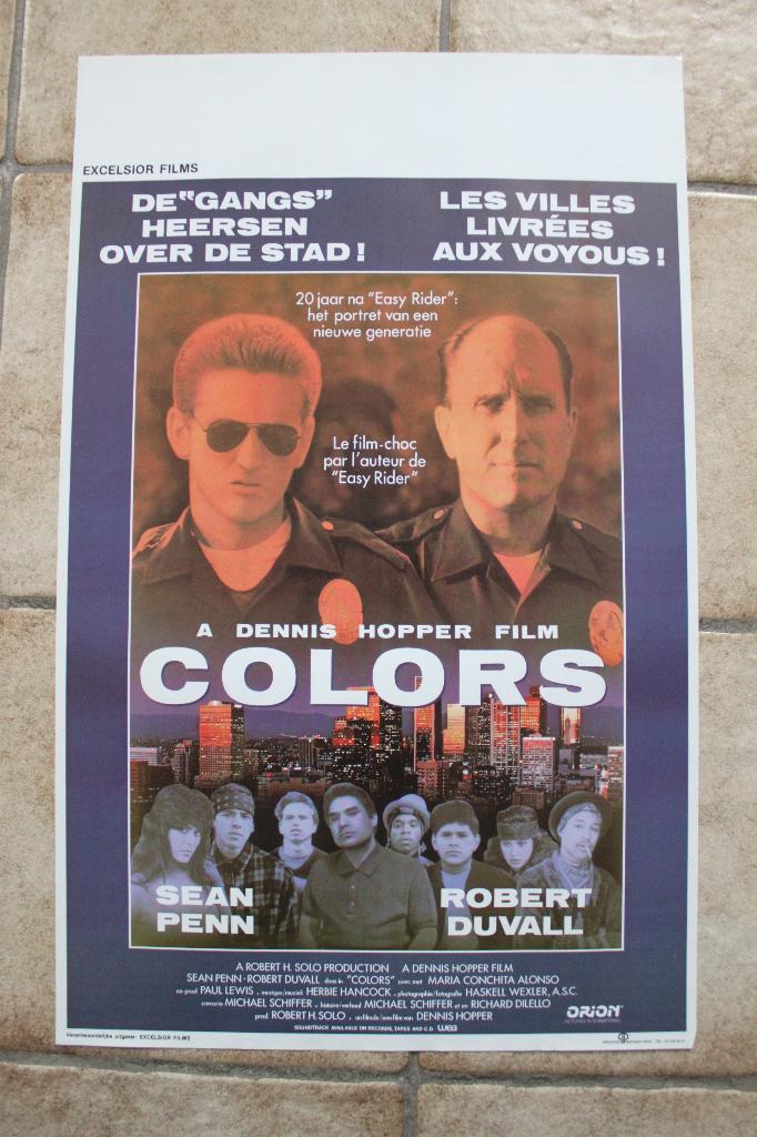 filmaffiche Sean Penn Colors 1988 filmposter, Enlèvement ou Envoi, Rectangulaire vertical, A1 jusqu'à A3, Comme neuf