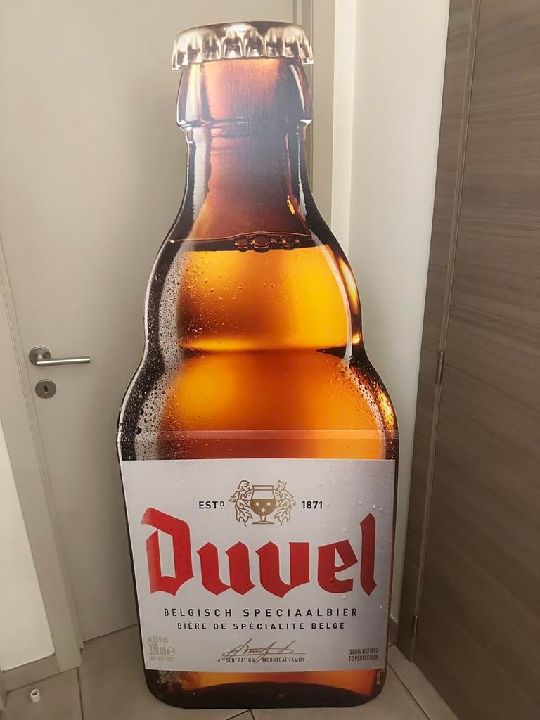 Duvel reclame paneel fles van stevig karton, Verzamelen, Ophalen of Verzenden, Nieuw, Reclamebord, Plaat of Schild, Duvel