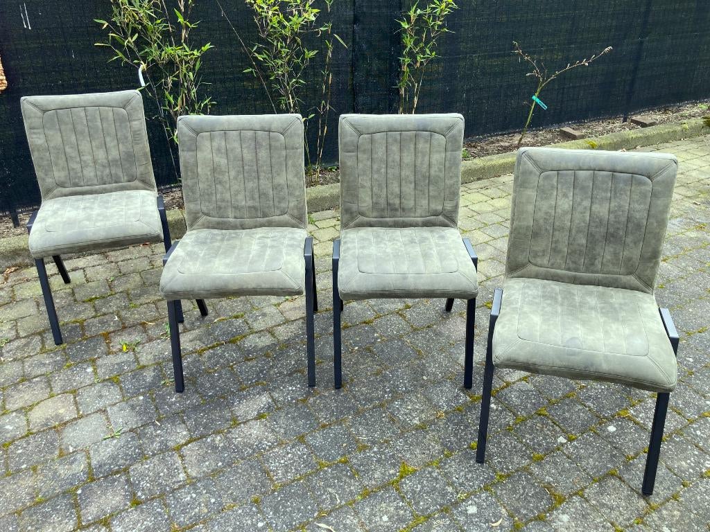 Set van 4 eetkamerstoelen, Tissus, Autres couleurs, Comme neuf, Enlèvement