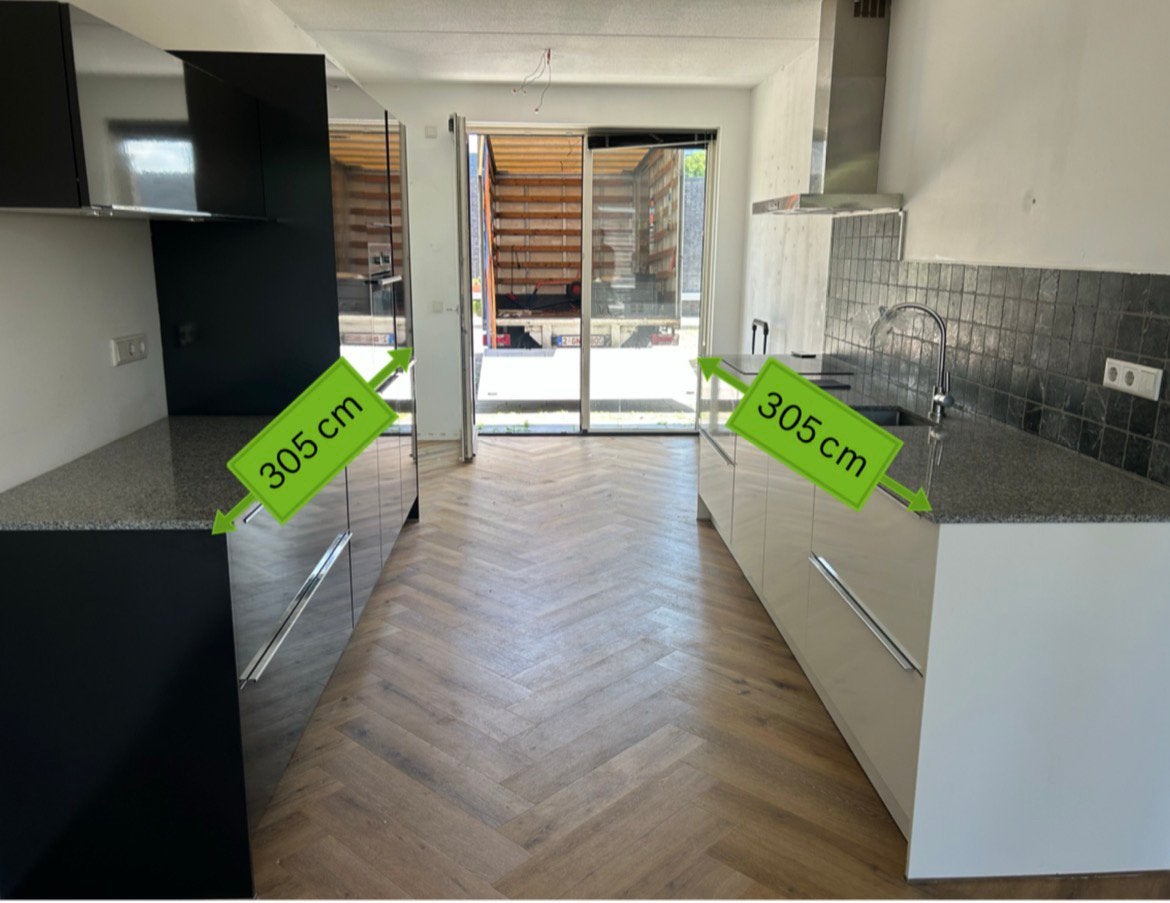 #09 Prachtige gelakte parallelle volledige keuken, Ophalen of Verzenden, Gebruikt