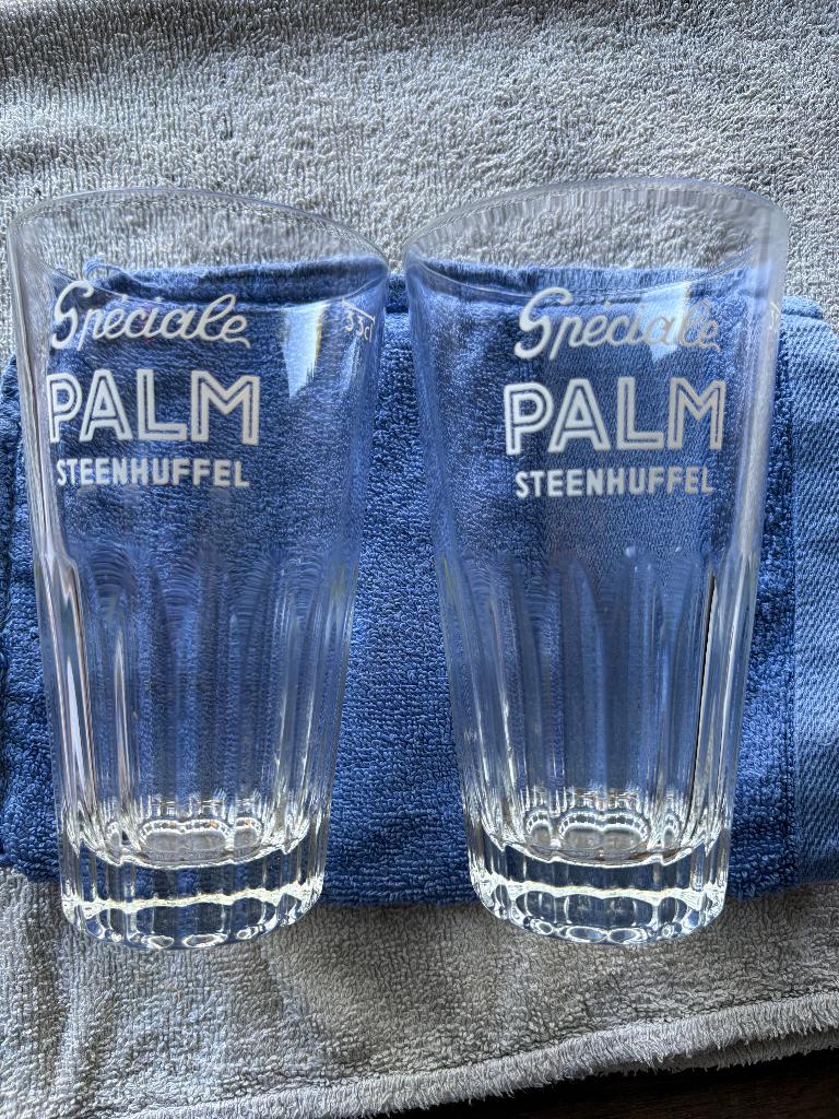 Speciale Palm Steenhuffel (2 glazen), Verzamelen, Ophalen of Verzenden, Gebruikt, Glas of Glazen, Palm