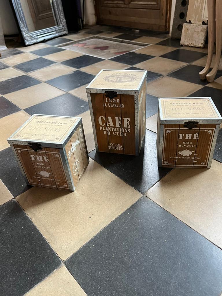 Houten bakjes/ doosjes, Huis en Inrichting, Woonaccessoires | Kisten, Ophalen, Zo goed als nieuw