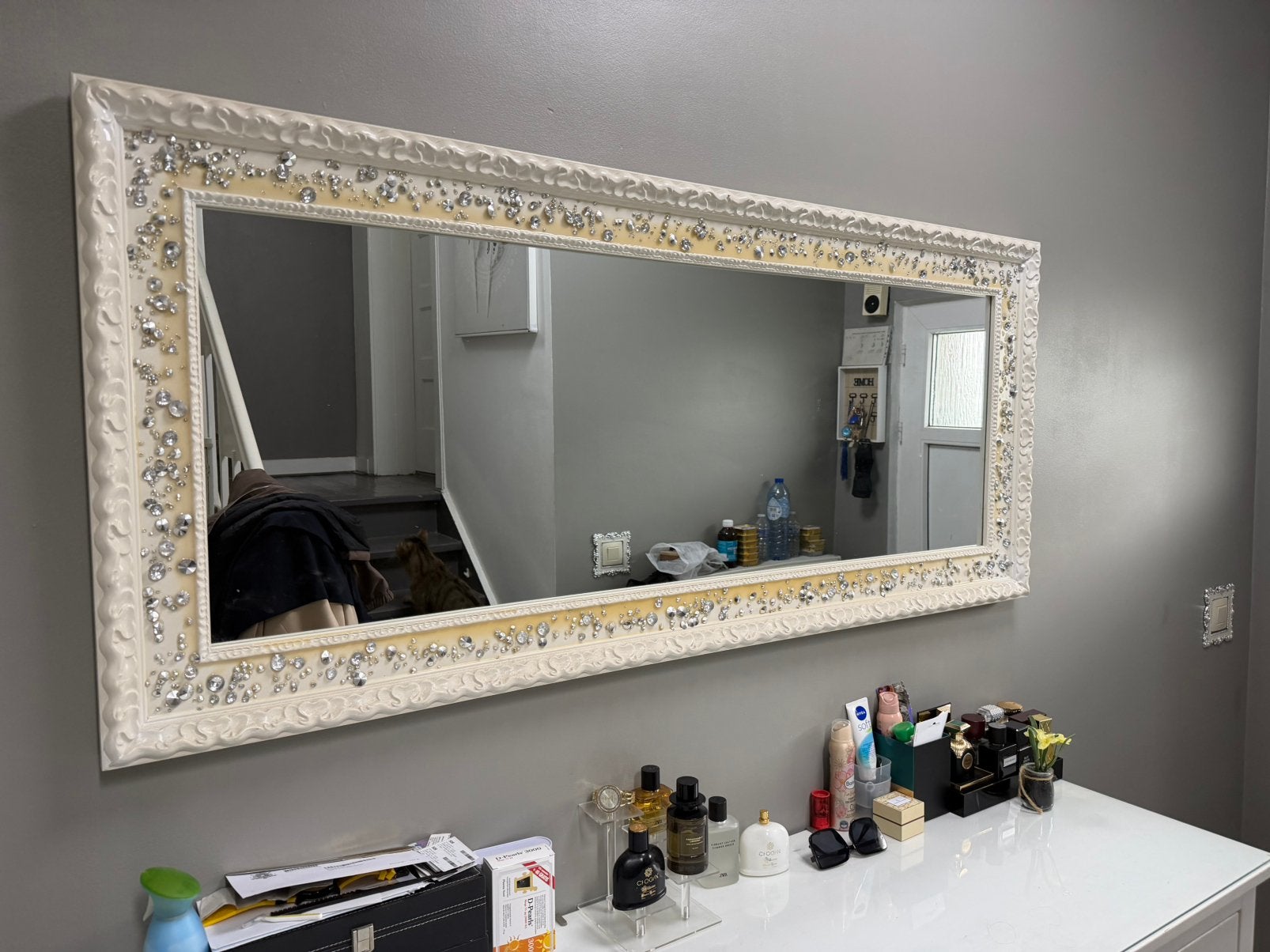 Grand miroir décoratif – 160  70 cm – Excellent état, Maison & Meubles, Accessoires pour la Maison | Miroirs, Enlèvement, Comme neuf