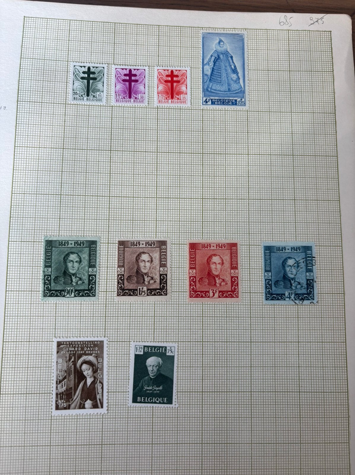 Oude Belgische postzegels, Ophalen of Verzenden, Met stempel