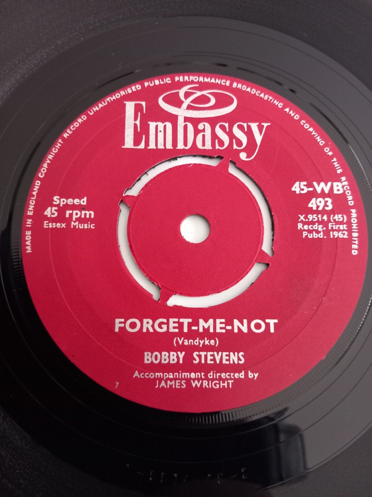 BOBBY STEVENS. FORGET ME NOT. POPCORN 60S UK 45T, Enlèvement ou Envoi