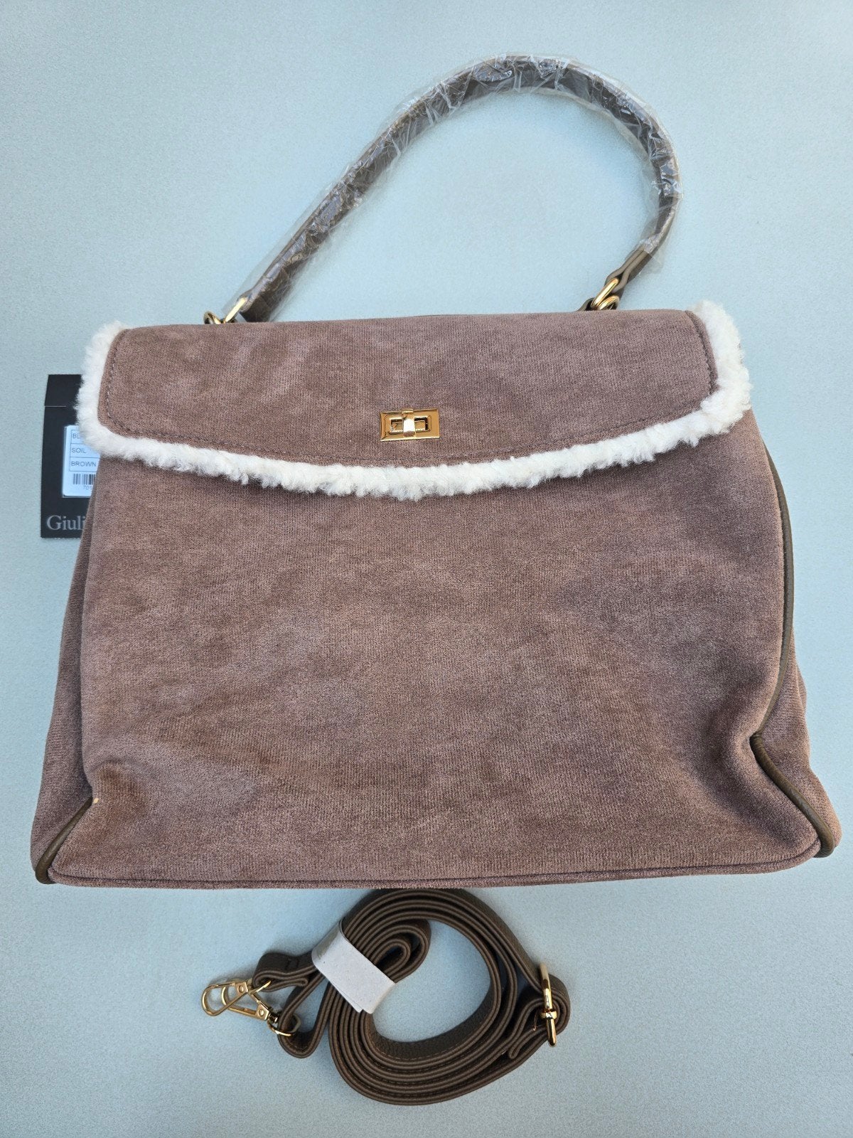 Tas kunstsuède en faux fur., Ophalen of Verzenden