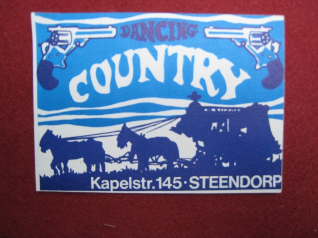 Vintage Sticker Dancing Country Steendorp Oost-Vlaanderen, Verzenden, Gebruikt, Bedrijf of Vereniging