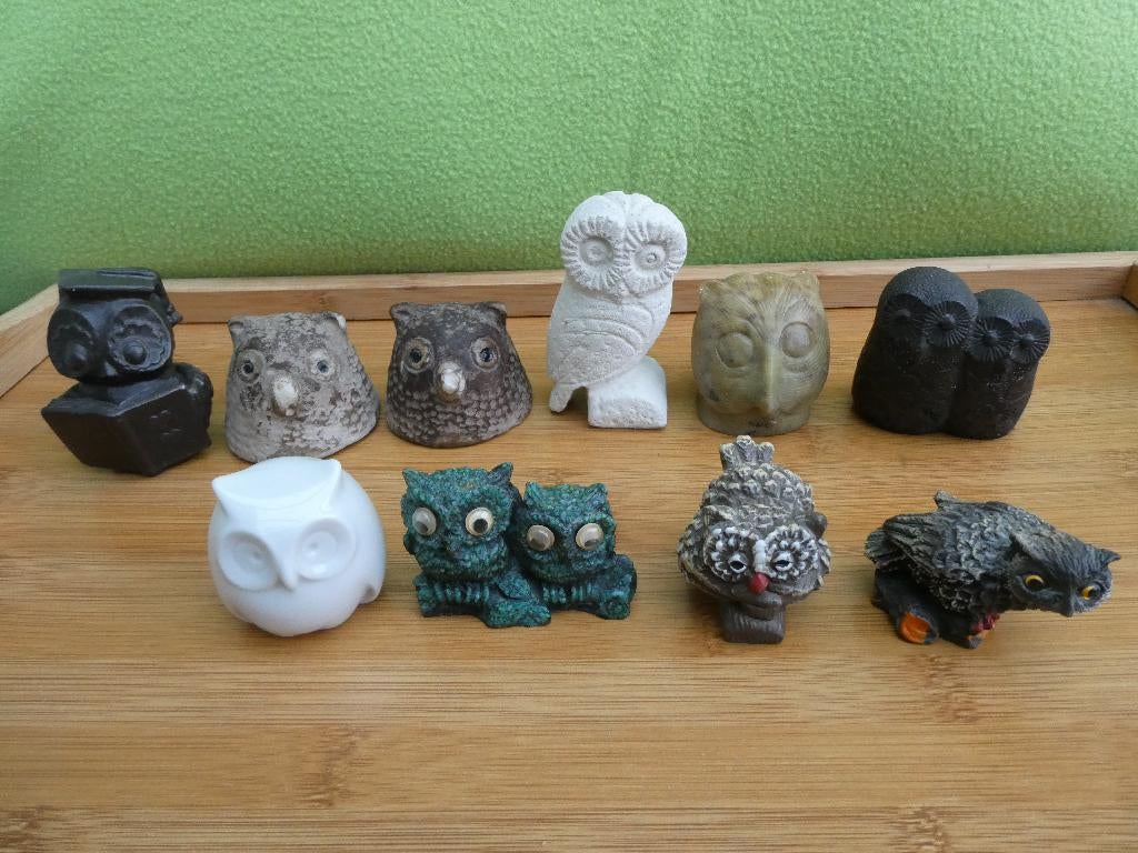 Set van 10 stuks leuke uiltjes met gratis doosje, Ophalen of Verzenden, Zo goed als nieuw, Dier