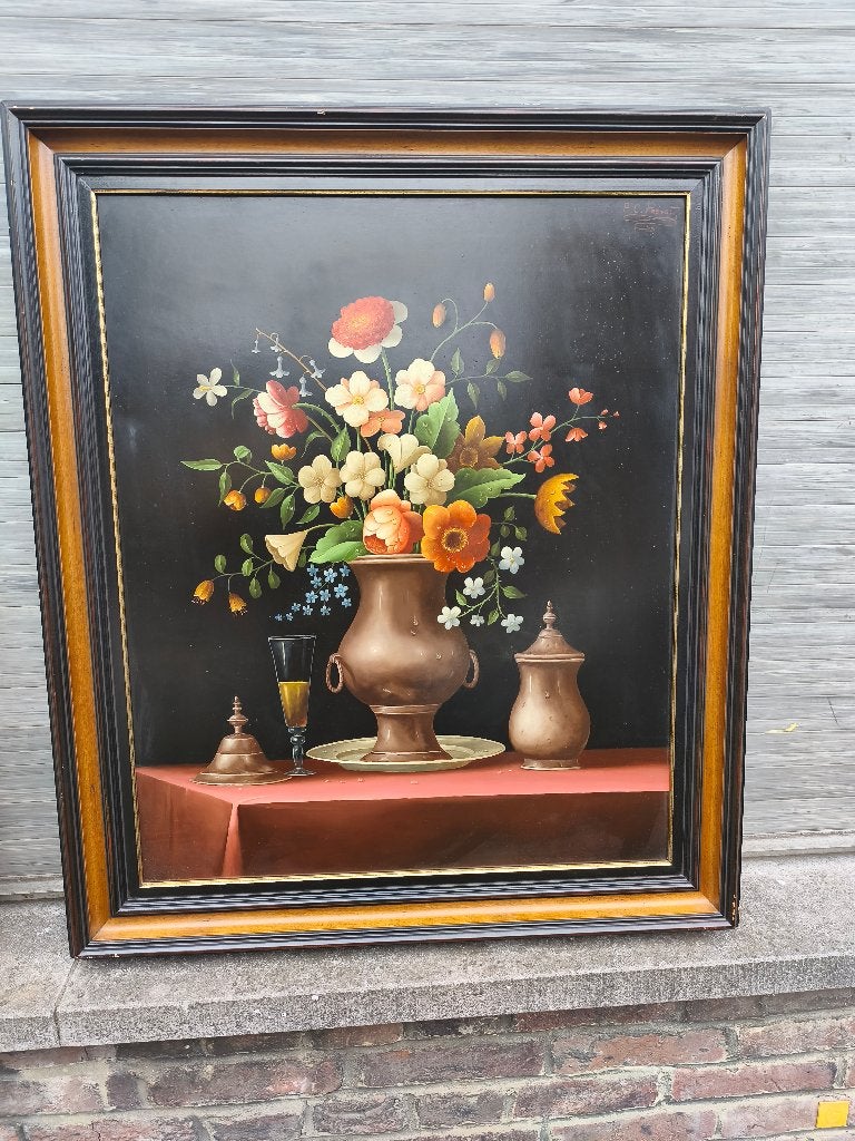 Huile sur panneau signe carl prevot, Antiquités & Art, Enlèvement ou Envoi