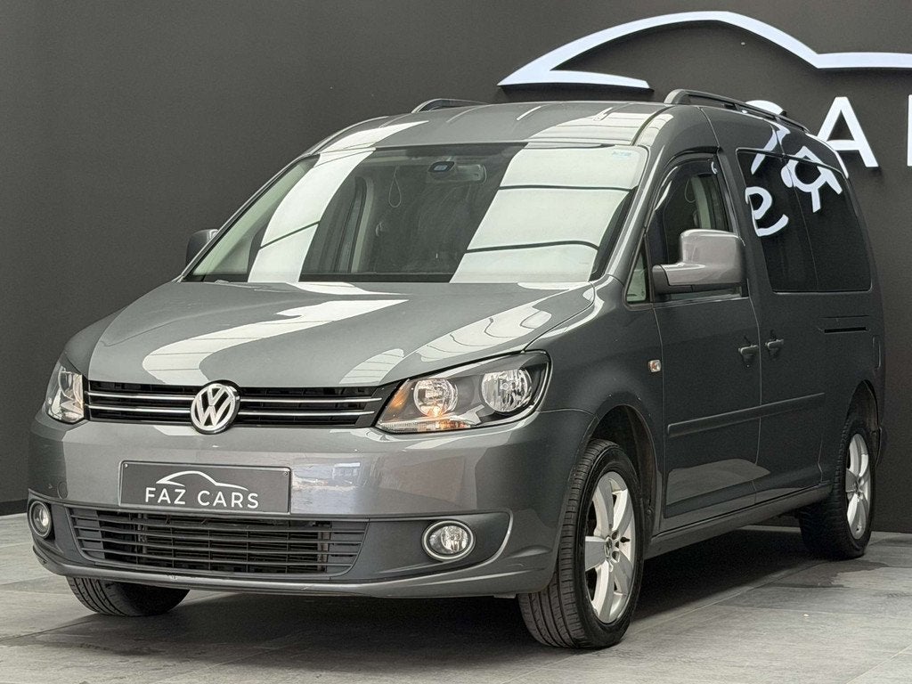 Volkswagen Caddy Maxi Life 2.0 TDi DSG *1ER PROP + CLIM + GA, Auto's, Volkswagen, Euro 5, Stof, Gebruikt, Zwart