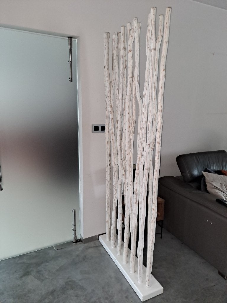 Roomdivider in wit geschilderd hout, Ophalen, Gebruikt, 200 cm of meer, 50 tot 100 cm