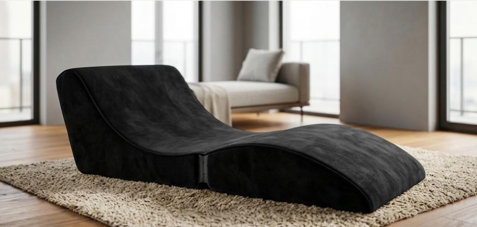 Pouf noir dépliable, Enlèvement ou Envoi, Comme neuf