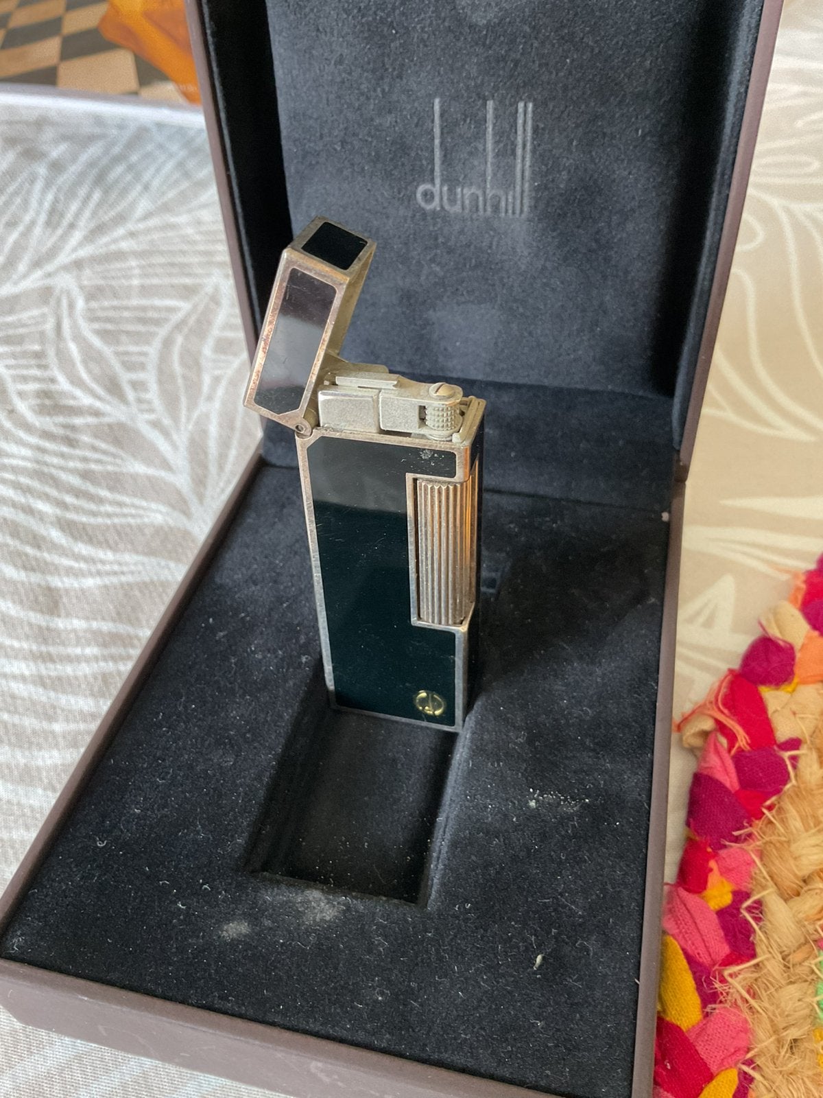 Briquet Dunhill Rollagas avec boîte fabriquée en Suisse, Enlèvement ou Envoi, Utilisé