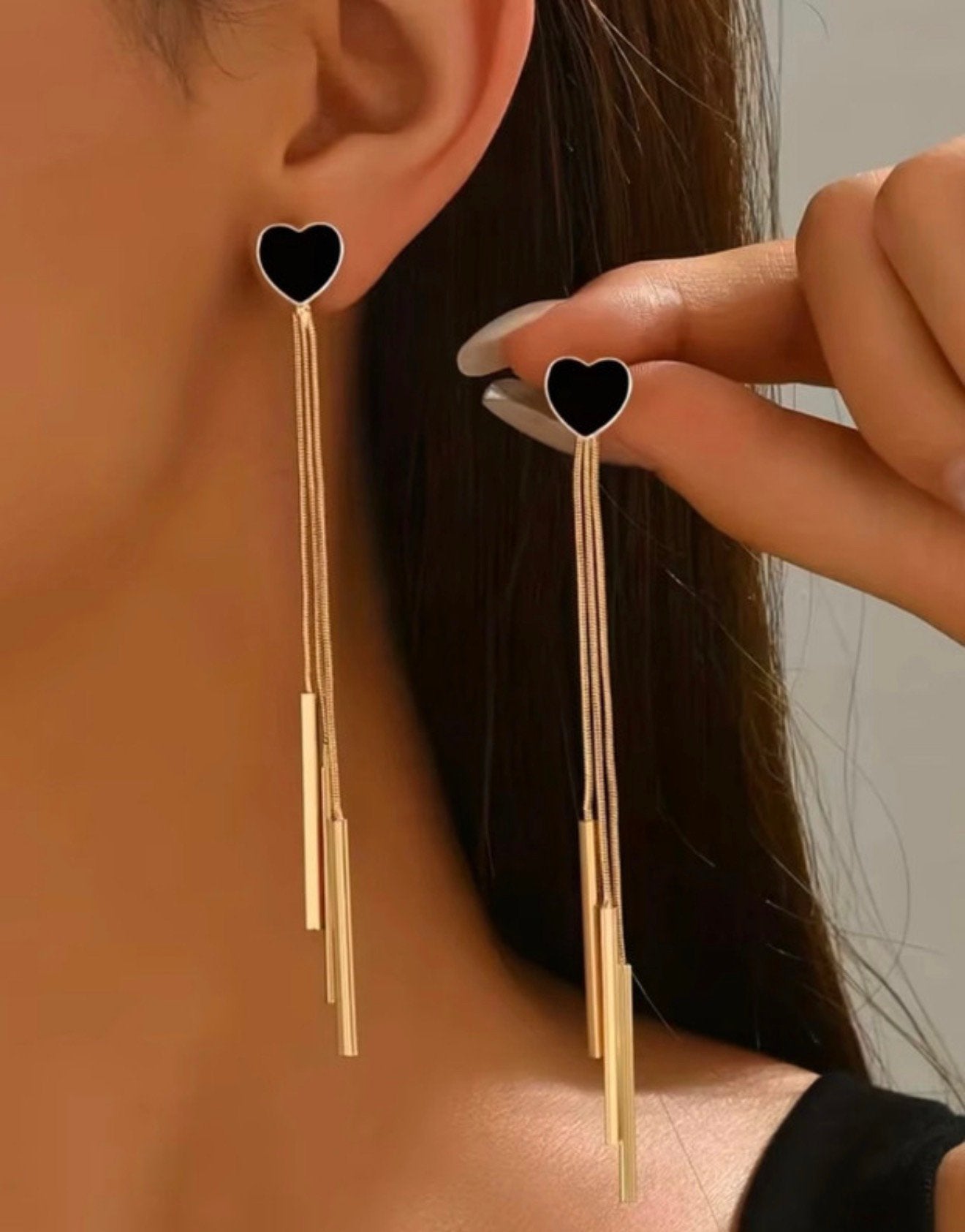 Boucles d'oreilles modernes à la mode, plaquées or 18 carats, Bijoux, Sacs & Beauté, Boucles d'oreilles, Or, Comme neuf, Or, Pendantes