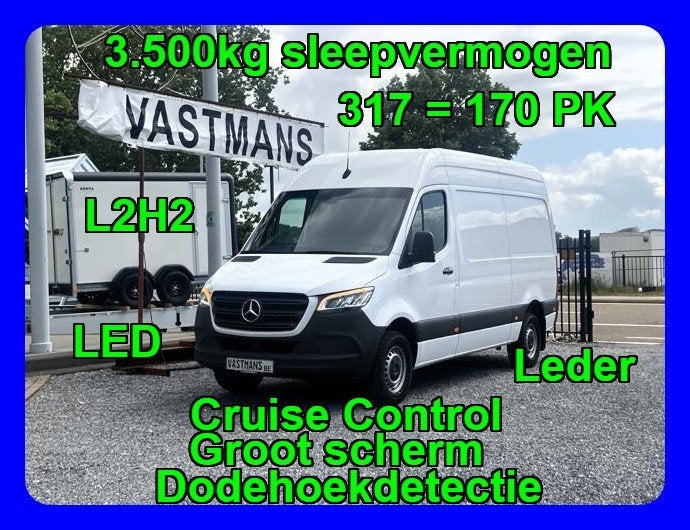 Mercedes-Benz Sprinter 317 33500+TVA Attelage 3500KG L2H2 L2, Cuir, Achat, Euro 6, Entreprise