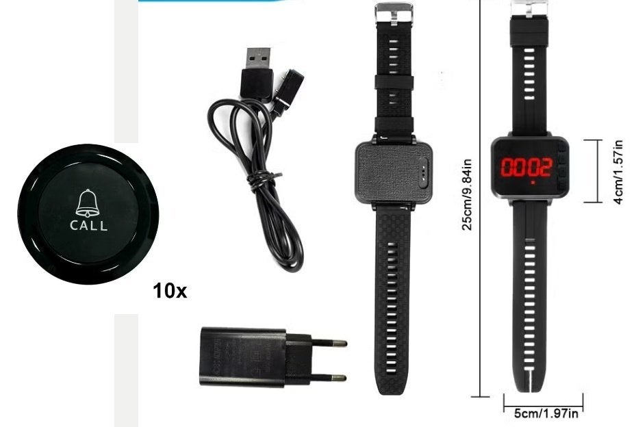 montre + bipeur horeca alarme de table commerce 10 pièces, Enlèvement ou Envoi, Neuf, dans son emballage, Installation pour bar