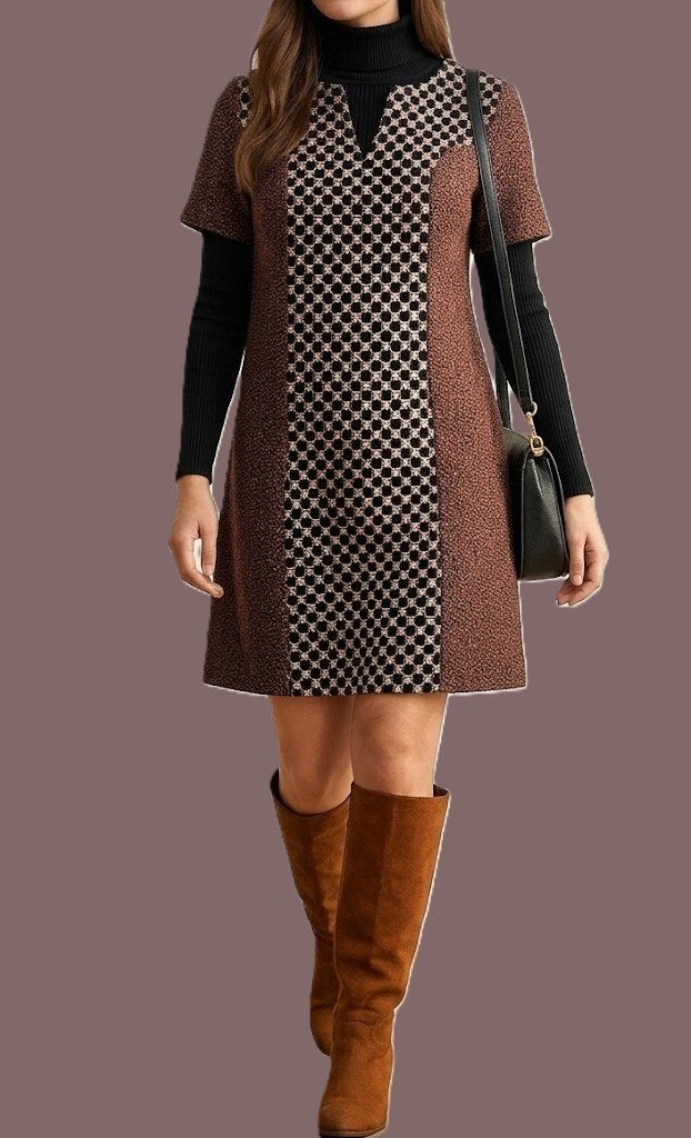 Four Roses nieuwe jurk met label maat 36, Kleding | Dames, Jurken, Nieuw, Maat 36 (S), Bruin, Boven de knie, Ophalen of Verzenden