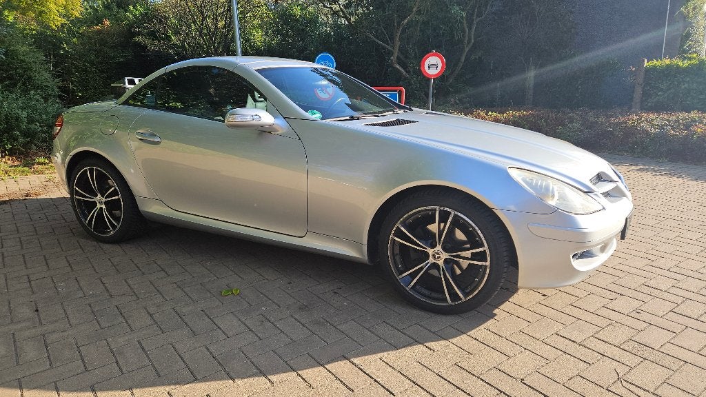 SLK200 kompressor Aut,2007,Airscarf, leer, heel mooie st., Cuir, Argent ou Gris, Achat, 211 g/km