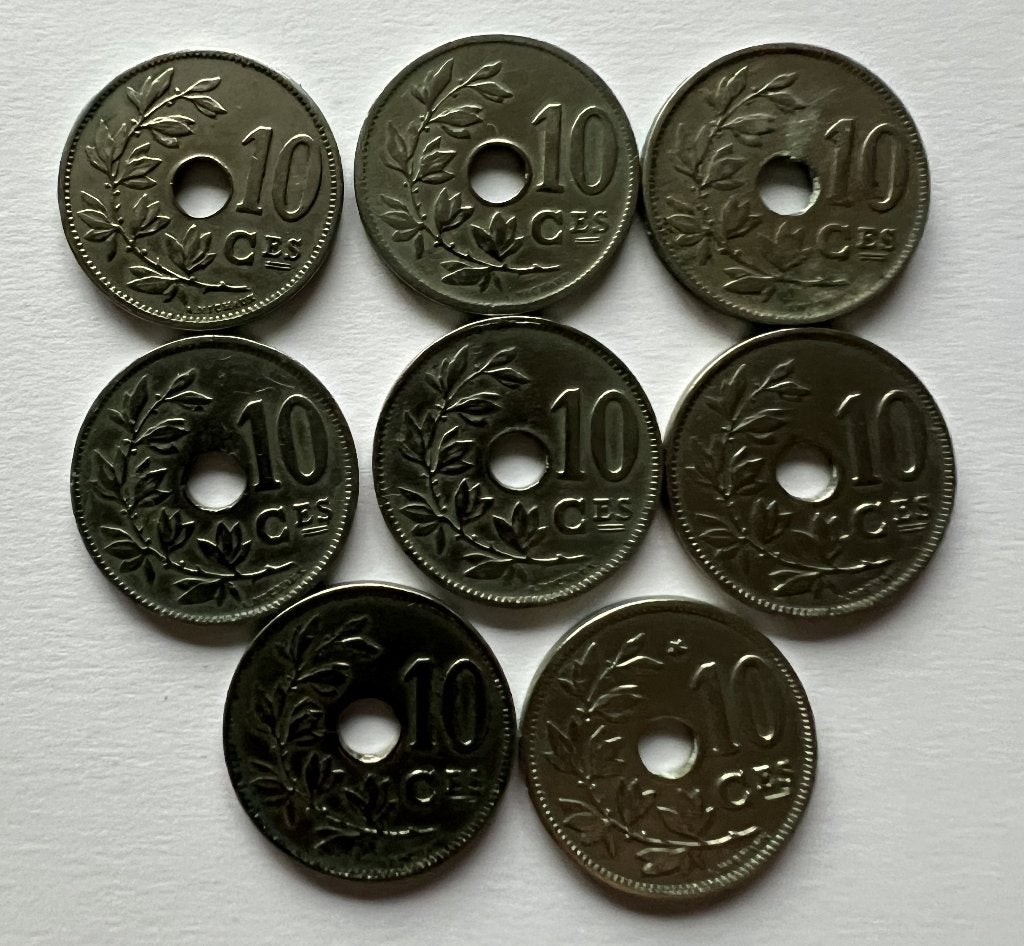 Belgie munten - 10 centimes - centiem - Albert I - 1905 - 18, Ophalen of Verzenden, Overig, Setje