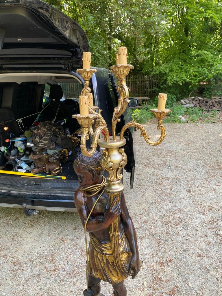 Lampadaire , torchère , nubien, Antiquités & Art, Art | Sculptures & Bois, Enlèvement