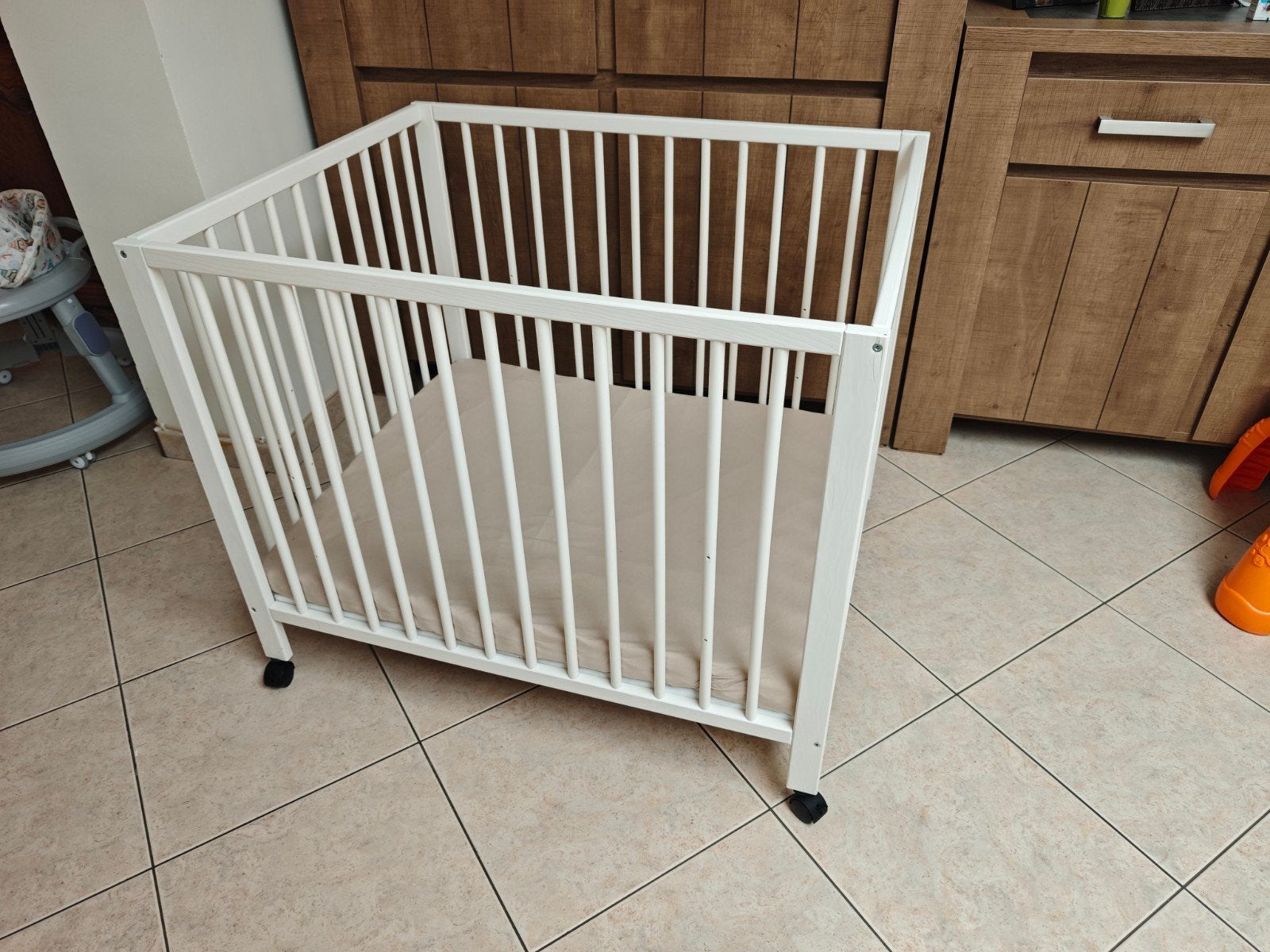Box baby bed 75X95, Enlèvement, Comme neuf, Rectangulaire, Réglable en hauteur