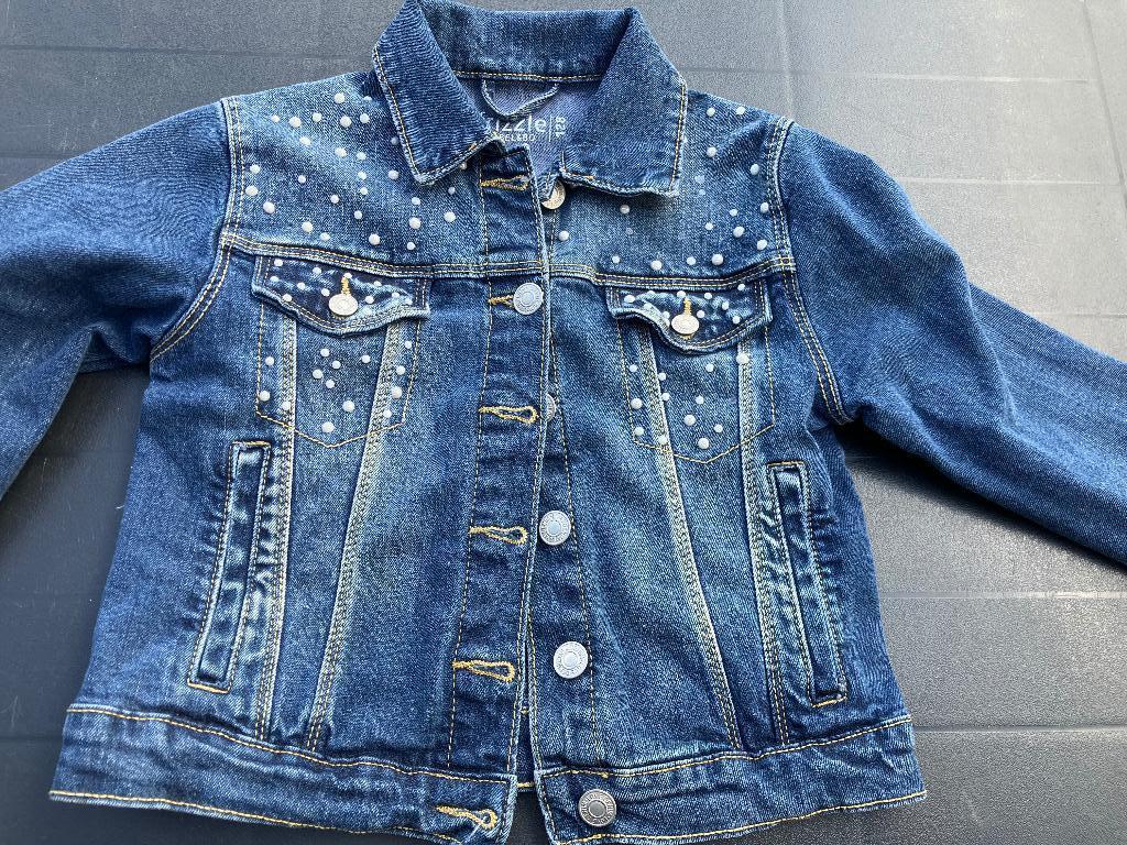 Jeansjasjes meisje maten 98- 128-140, Enlèvement ou Envoi, Utilisé, Fille, Manteau