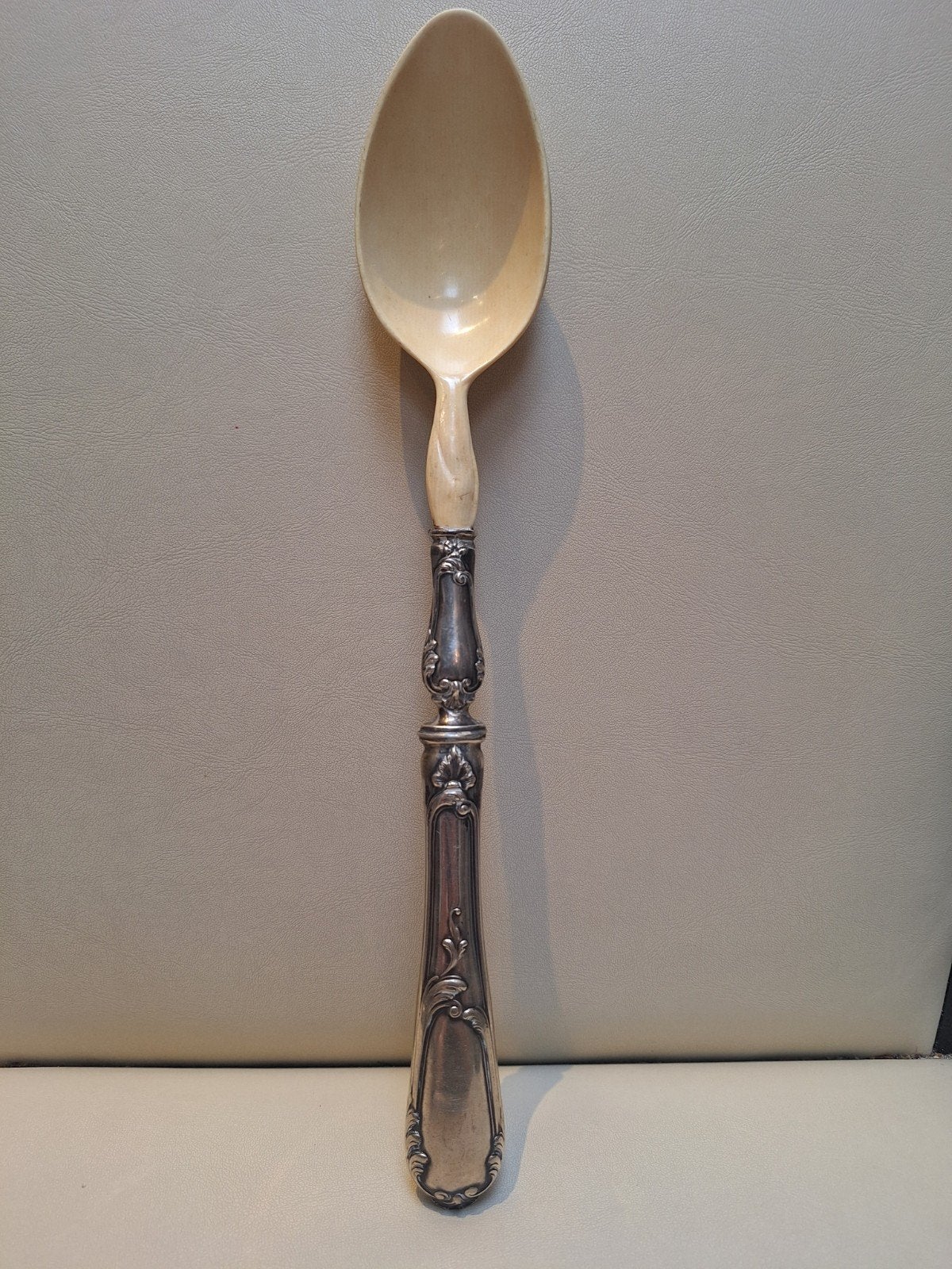 Serveerlepel verzilverd .800, Antiek en Kunst, Antiek | Zilver en Goud, Ophalen of Verzenden