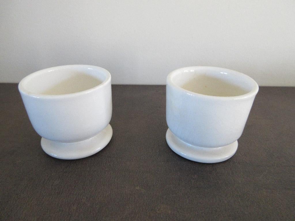 2 anciens coquetiers en céramique BOCH Frères vintage, Enlèvement