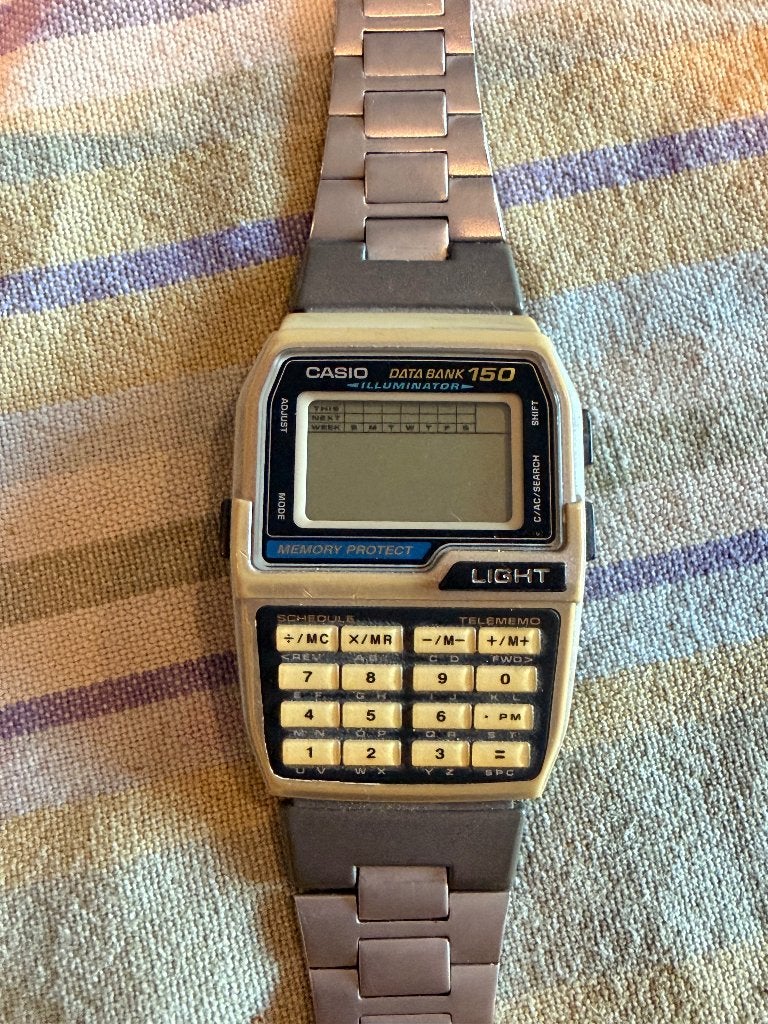 Casio vintage Data Bank 150 uurwerk, Bijoux, Sacs & Beauté, Montres | Hommes, Montre-bracelet, Casio, Enlèvement, Acier