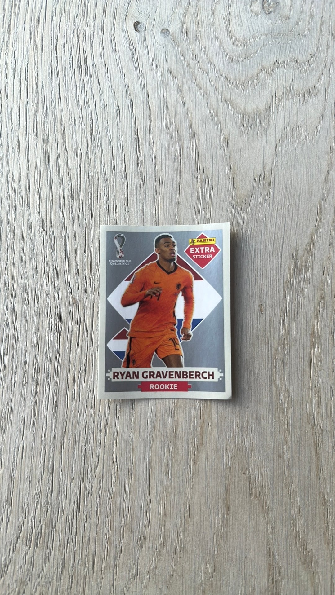 Zilveren panini sticker wk 2022 Ryan Gravenberch, Ophalen of Verzenden, Zo goed als nieuw, Sticker