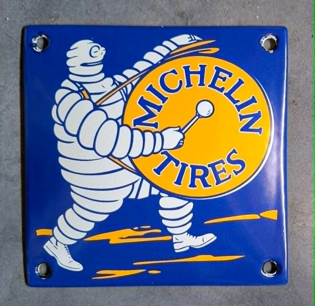 Pneus Michelin Bibendum, pneus, émail, panneau publicitaire, Collections, Marques & Objets publicitaires, Enlèvement ou Envoi