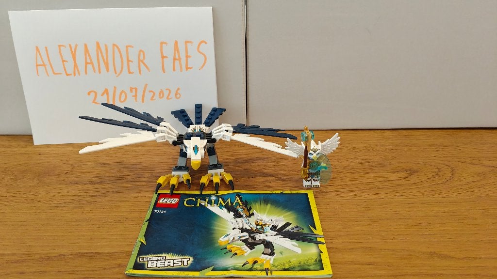 LEGO Chima Adelaar Legendebeest 70124, Lego, Ophalen of Verzenden, Compleet, Zo goed als nieuw
