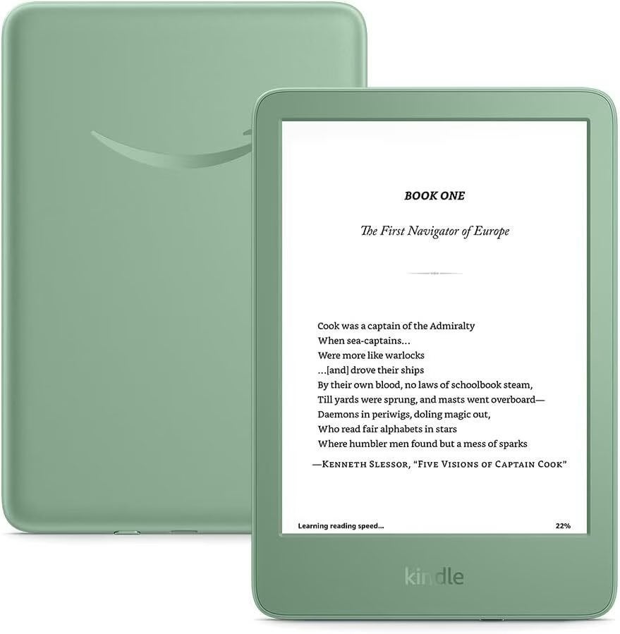 Amazon Kindle 11th gen matcha green + case, Informatique & Logiciels, E-readers, Comme neuf, 6 pouces ou moins, 16 GB ou plus