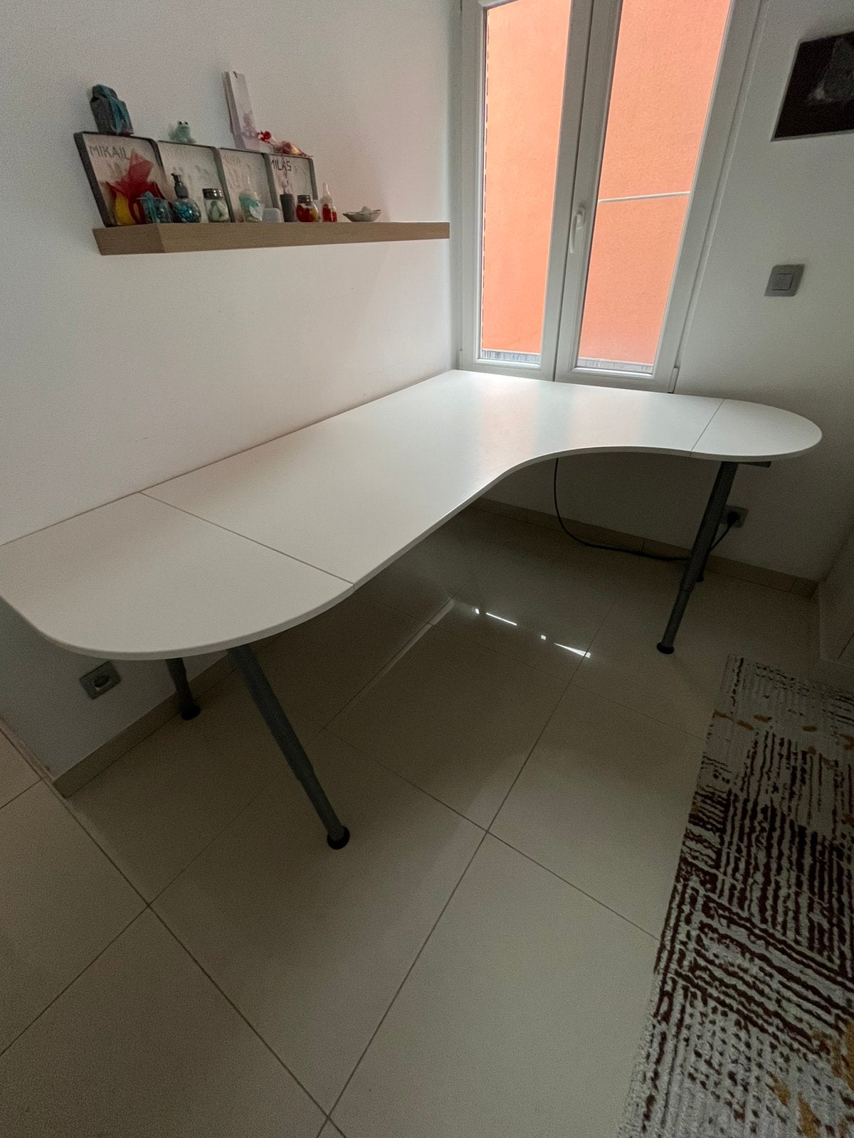 Grote witte hoekbureau, Huis en Inrichting, Ophalen, Gebruikt, IKEA, Hoekbureau