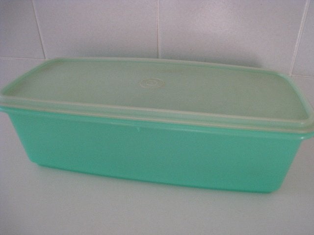 Vintage Tupperware 784-8 cakedoos, vershoudbak, met druiprek, Ophalen, Groen