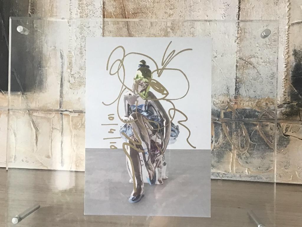 Oude uitnodiging van Jeff Koens , met plexiglas kader, Antiek en Kunst, Kunst | Schilderijen | Klassiek, Ophalen of Verzenden