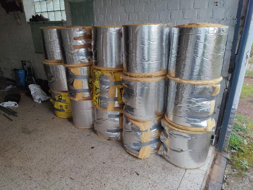 isolatie glaswol Isover 15 cm dik, ongebruikt, Doe-het-zelf en Bouw, Isolatie en Afdichting, Zo goed als nieuw, Vloerisolatie