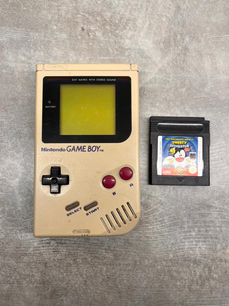 Originele Nintendo Game Boy DMG-01 + Tweety & Sylvester game, Ophalen of Verzenden, Gebruikt