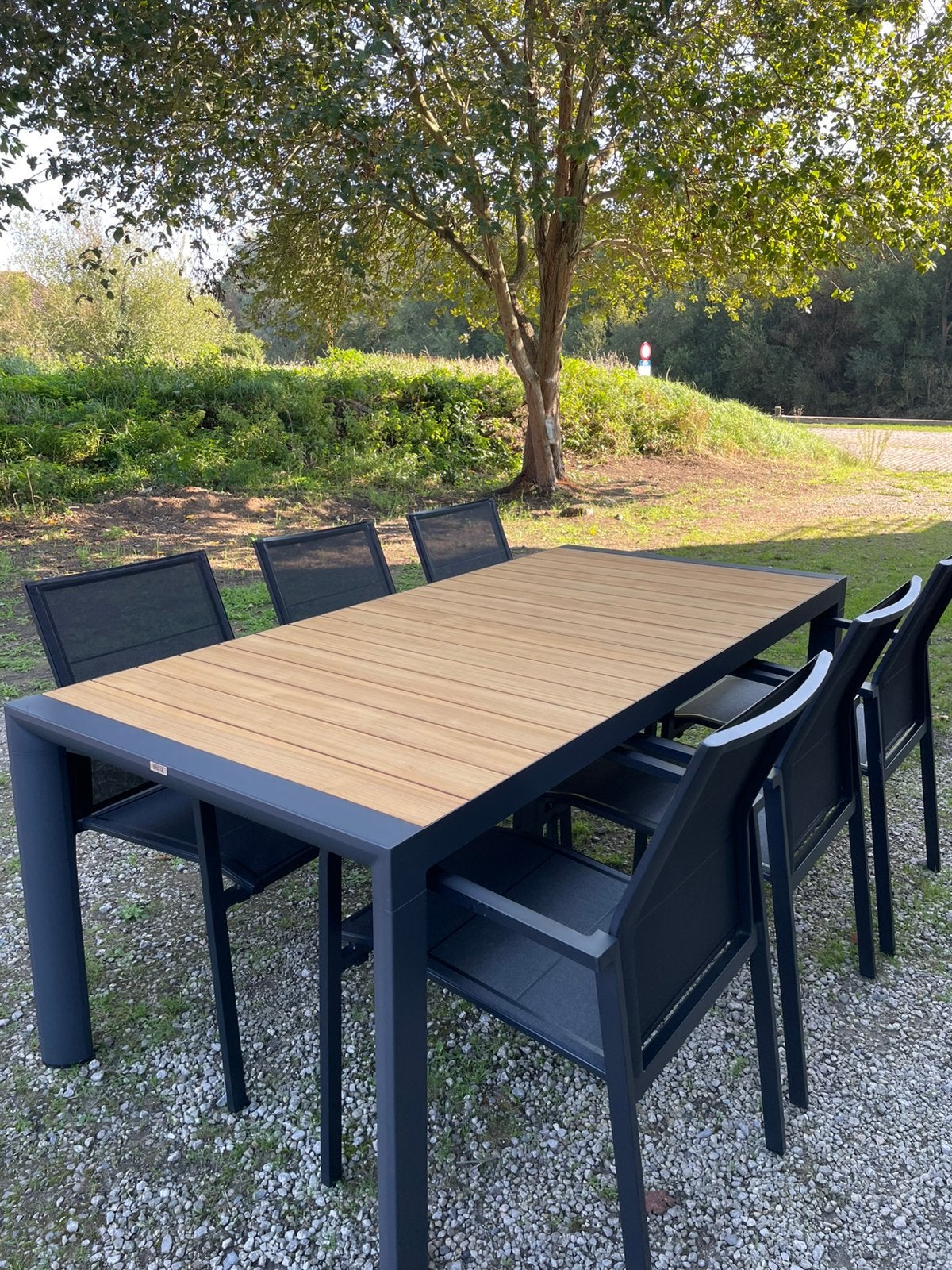 Als nieuw complete teak tuinset in topconditie!, Ophalen, Zo goed als nieuw