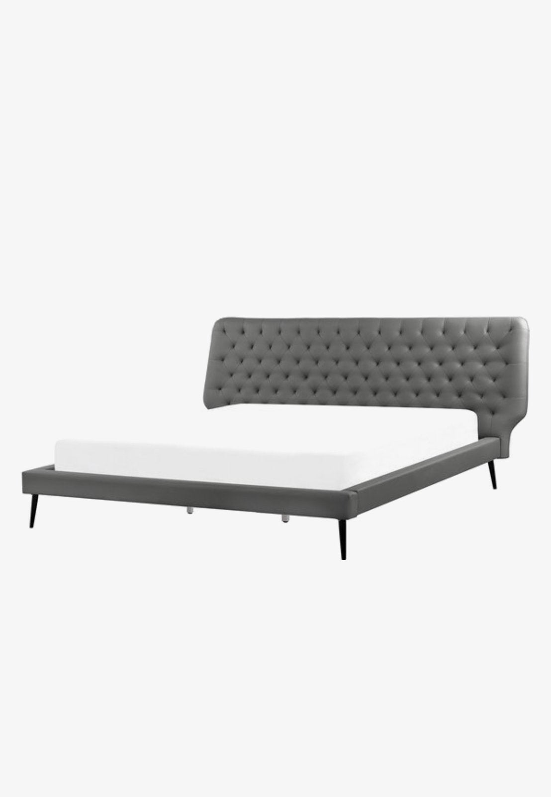Leder Bed, Maison & Meubles, Gris, Comme neuf, Enlèvement, 180 cm