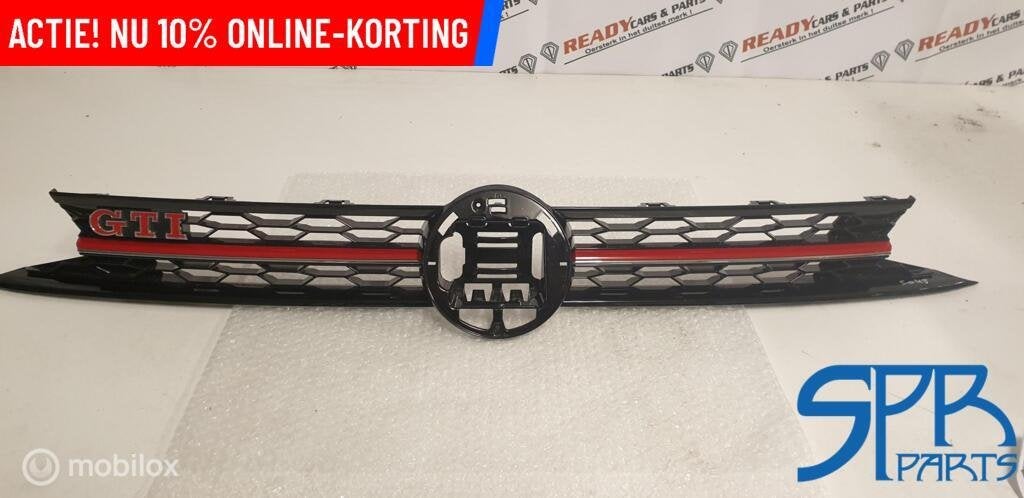 POLO 2G GTI AW1 HOOGGLANS ZWART Grille ROOD GTI LOGO EMBLEEM, Enlèvement ou Envoi, Volkswagen, Utilisé, Volkswagen