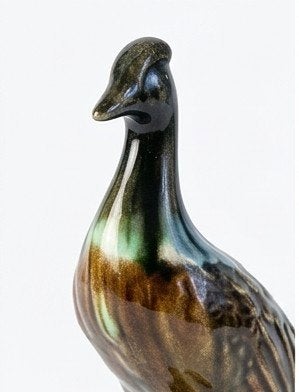 Art Deco Thulin vogel beeldje – Flammé glazuur, Antiek en Kunst, Ophalen of Verzenden