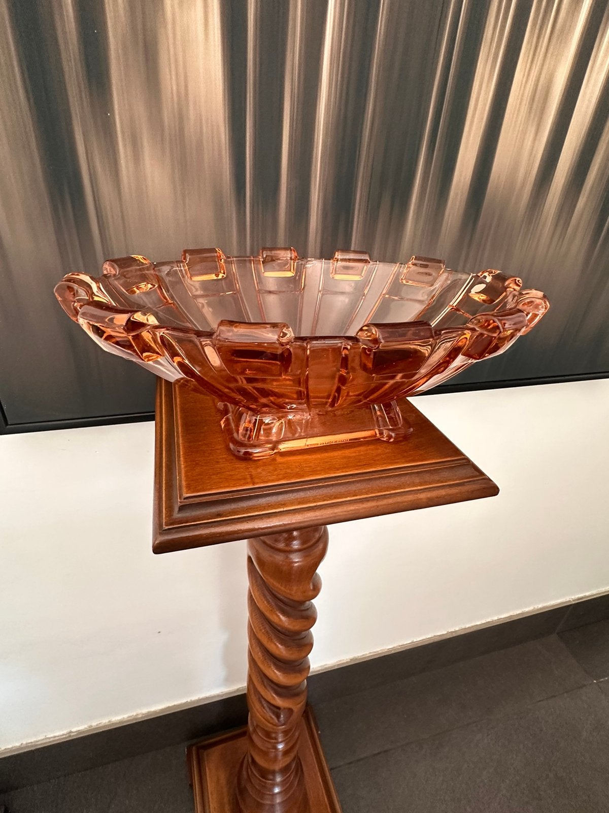 Vintage houten zuil / pedestal met gedraaide kolom – 88 cm, Ophalen of Verzenden, Zo goed als nieuw