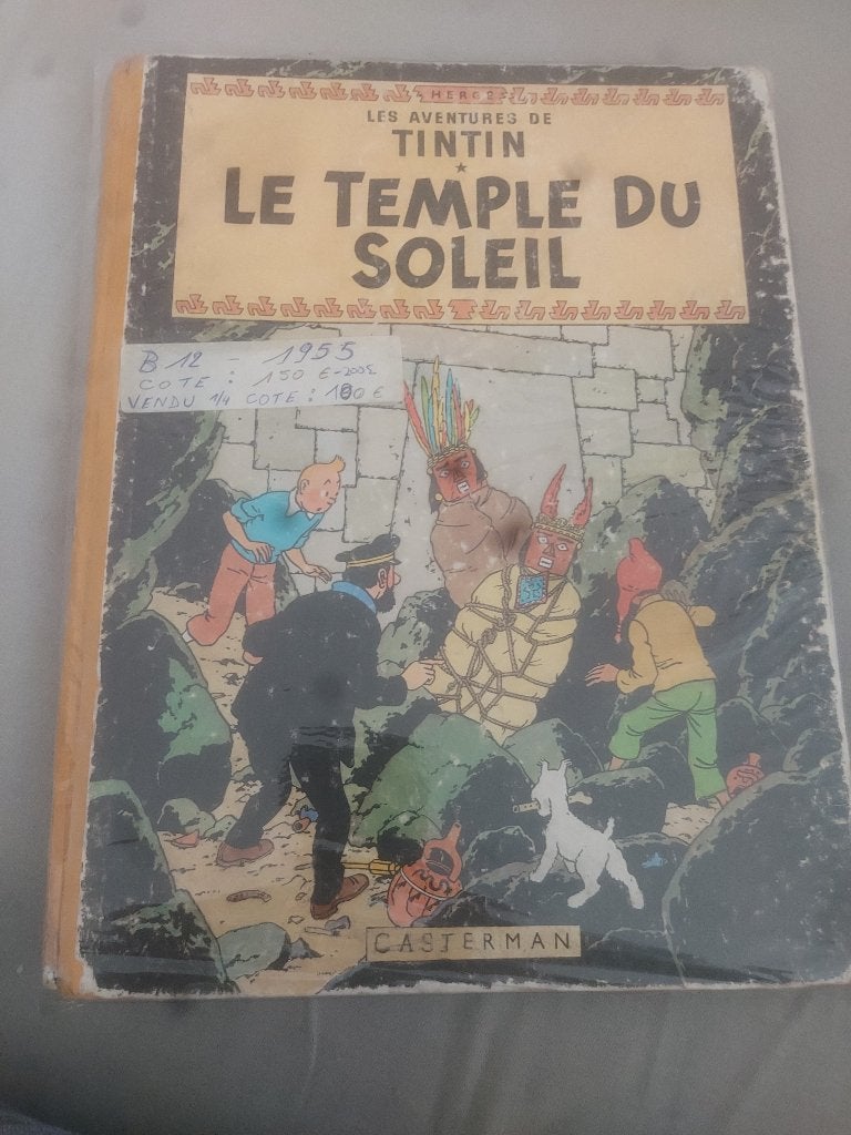 Bd tintin le temple du soleil 1955 (dos jaune B12), Livres, Enlèvement, Utilisé