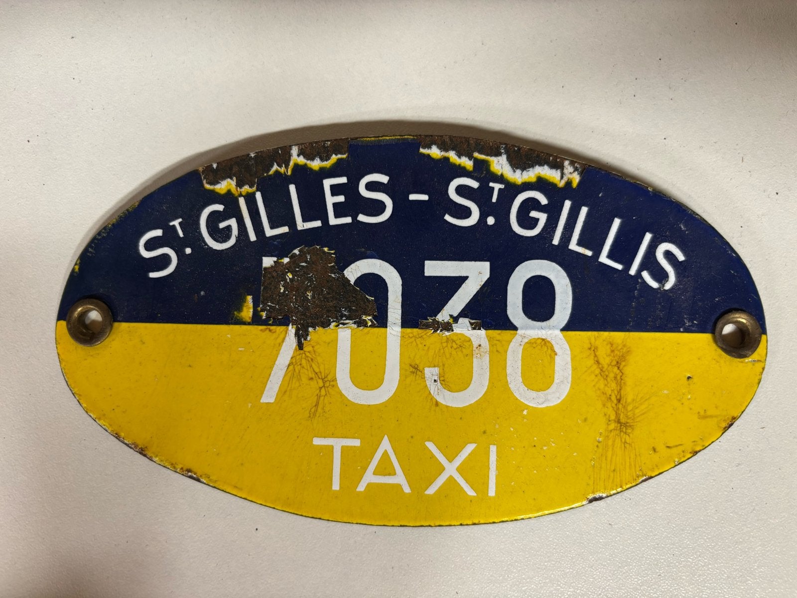 Taxi plaat nummerplaat taksplaat fietsplaat, Ophalen
