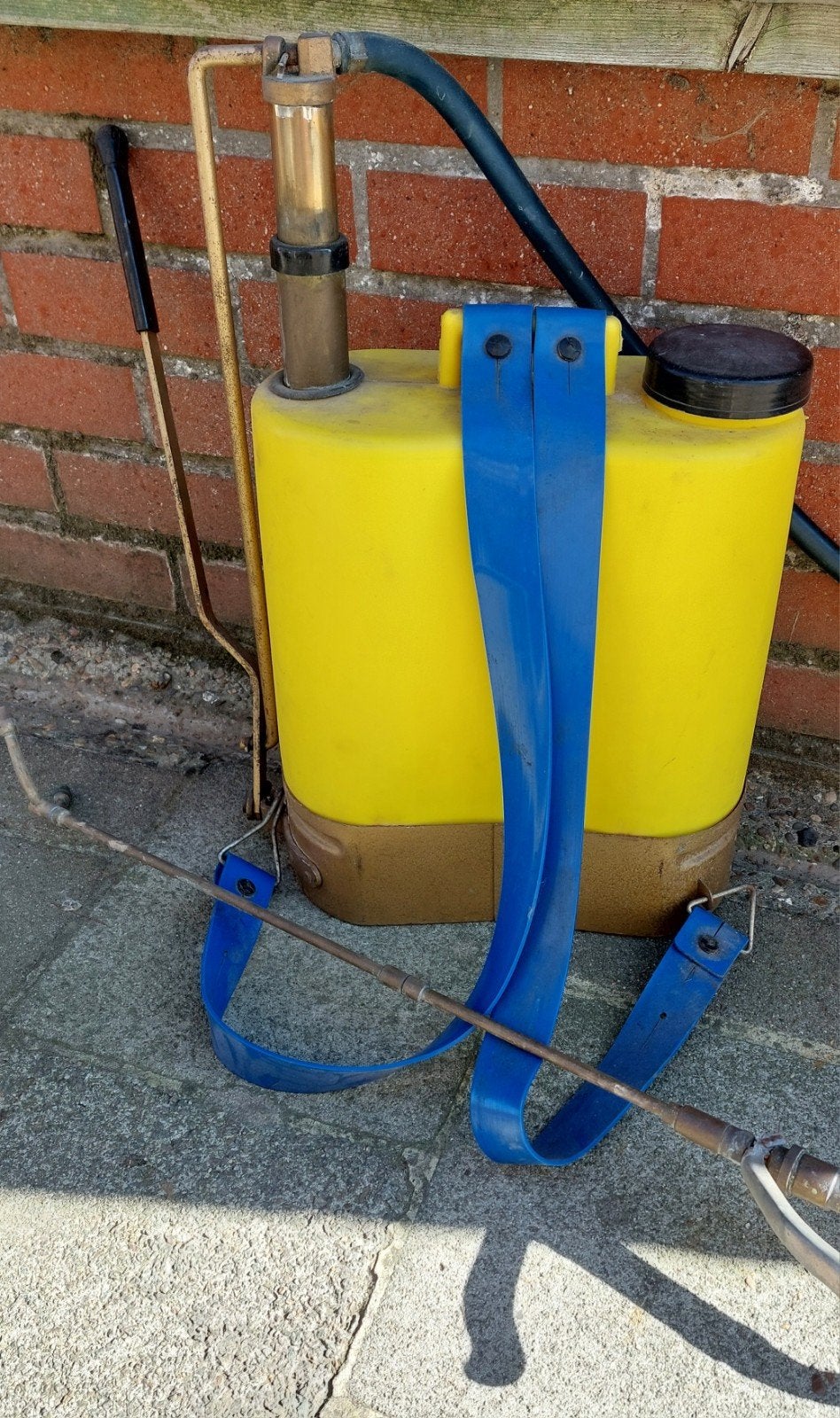Gele rugspuit voor tuin en planten, Ophalen, Gebruikt, Onkruidbestrijding