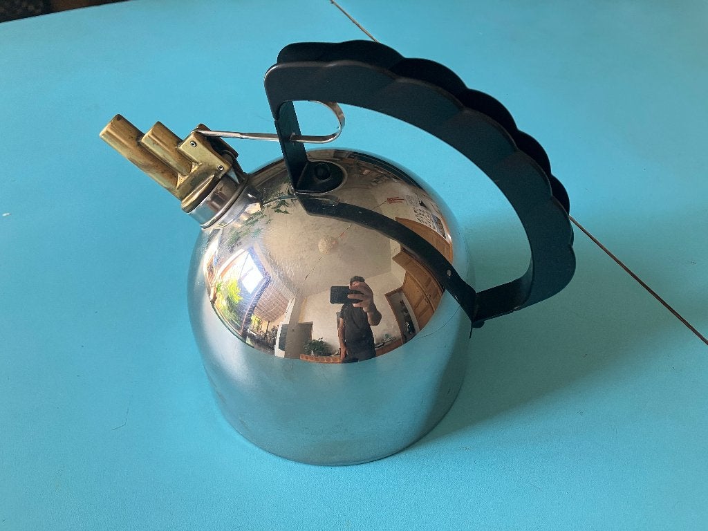 fluitketel alessi, Huis en Inrichting, Gebruikt, Grijs, Ophalen, Theepot/fluitketel