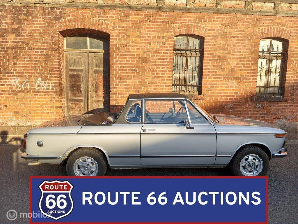 BMW 2002 Cabriolet | 1974 | Route 66 Auctions, Zwart, Bedrijf, Handgeschakeld, Overige carrosserie