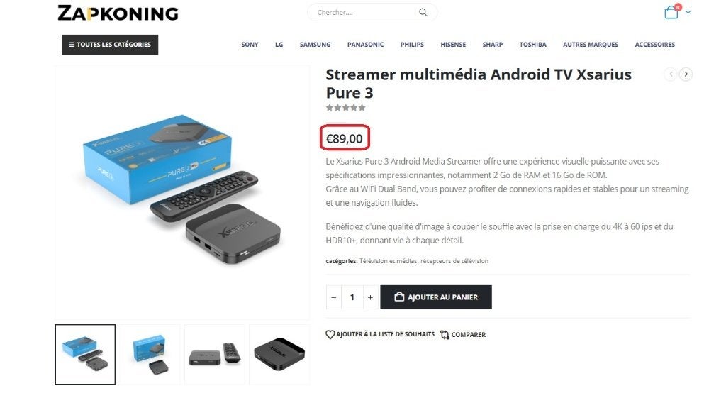 Streamer multimédia Android TV Xsarius Pure 3, TV, Hi-fi & Vidéo, Enlèvement, Comme neuf, HDMI