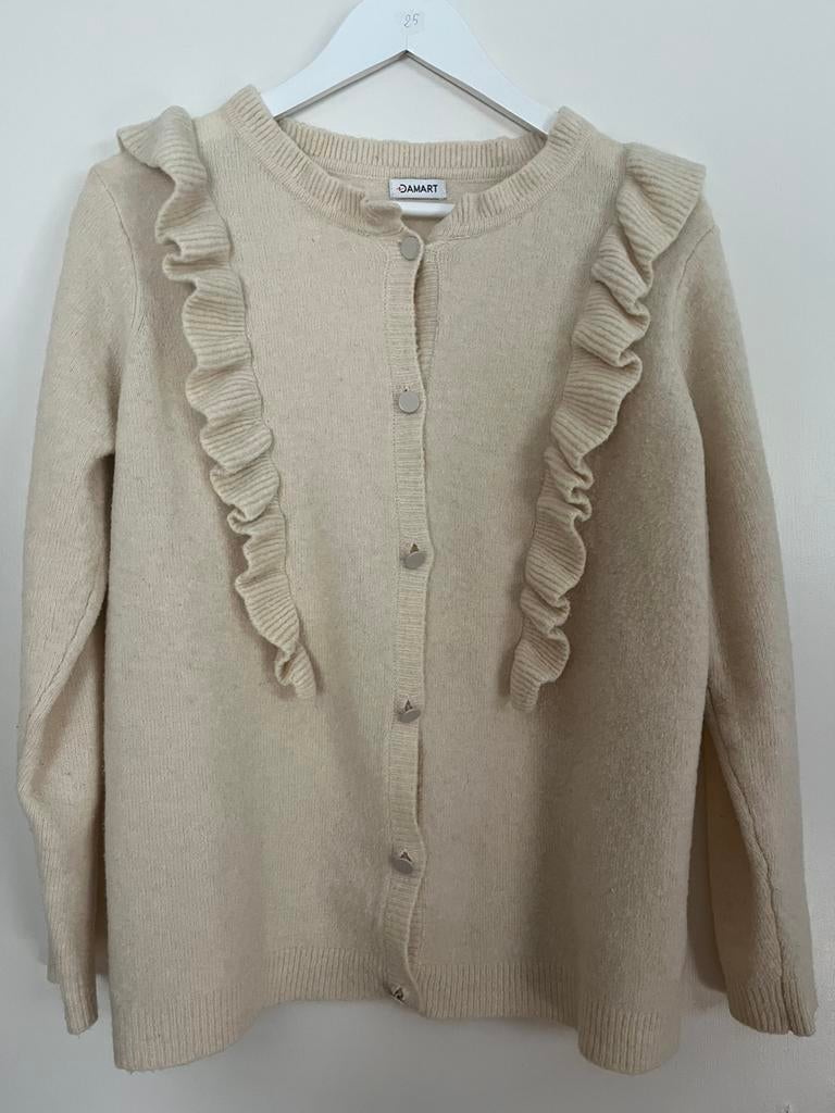 Kwaliteitsvolle 7% wollen blouse of gilet van Damart nieuwst, Ophalen of Verzenden, Zo goed als nieuw, Maat 42/44 (L), Beige